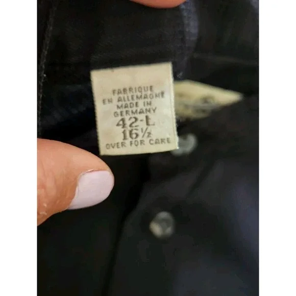 HAUPT Men's Shirt Button Up Long Sleeve Rayon Cotton Black Size L (42) - Picture 8 of 9